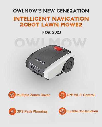 OWLMOW Robot Lawn Mower with GPS Path Planning, Mows Up to 2/3 Acre /29,000 Sq.Ft, APP Control with Schedule, Multiple Zones Capability, Custom Mowing, Stoppage Re-Cutting, Self-Charging, IPX5, Wi-Fi