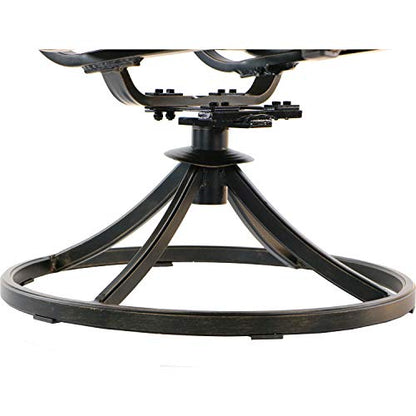 Hanover Fontana 7-Piece Outdoor Patio Dining Set with 38"x72" Cast-Top Rectangular Table and 6 Quick-Dry Sling Swivel Rocker Chairs, Modern Weather Resistant Furniture Set with Table and Chairs