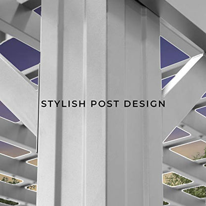 Backyard Discovery 16x12 ft Hawthorne White Galvanized Steel Pergola w/Soft Sail Shade, Spacious, Rust Resistant, UV Protection, Resist Winds Up to 100 MPH, Durable, Powerport USB & Electrical Outlet